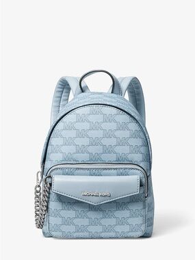 MICHAEL KORS Powder Blue Logo Signature 2-in-1 Extra Small Mini Backpack